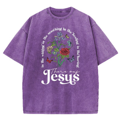 There Was Jesus Christian Washed T-shirt