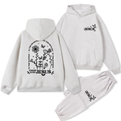 There Was Jesus In Waiting Christian Fleece Hoodie Set