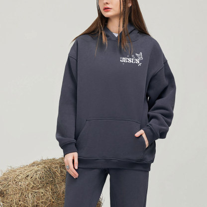 There Was Jesus In Waiting Christian Fleece Hoodie Set