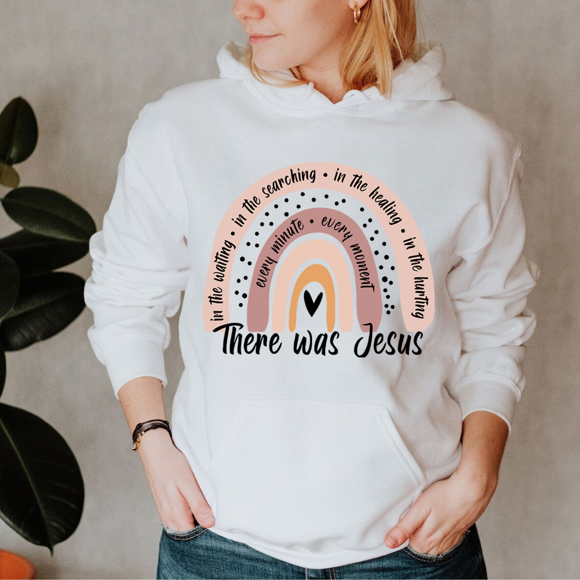 There Was Jesus Rainbow Christian Hoodie There Was Jesus Rainbow Christian Hoodie