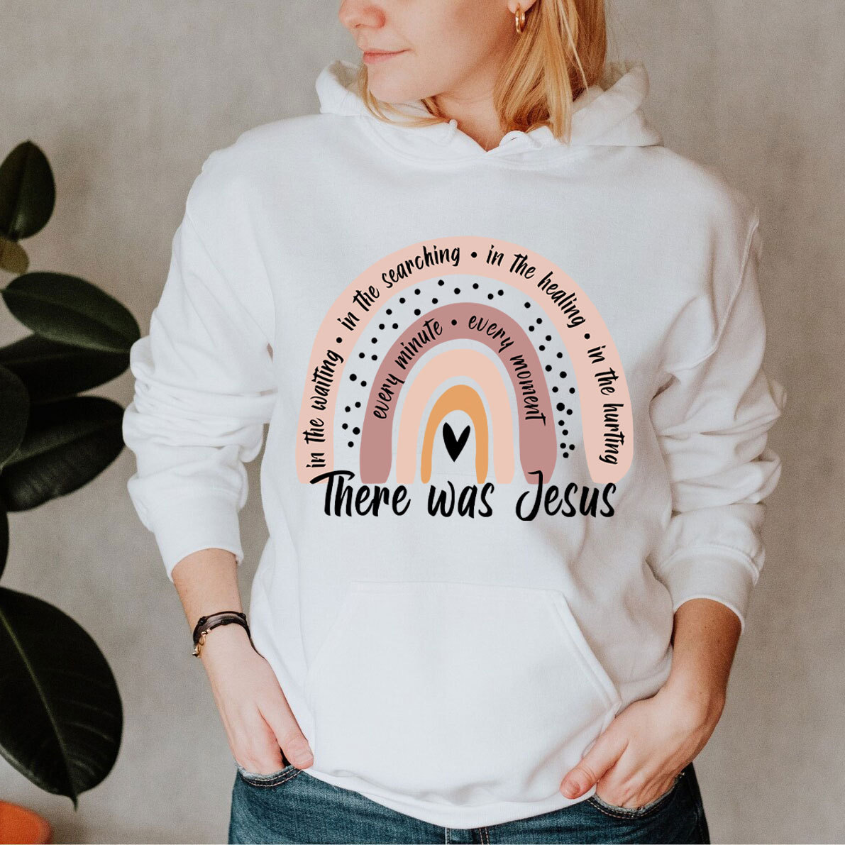 There Was Jesus Rainbow Christian Hoodie