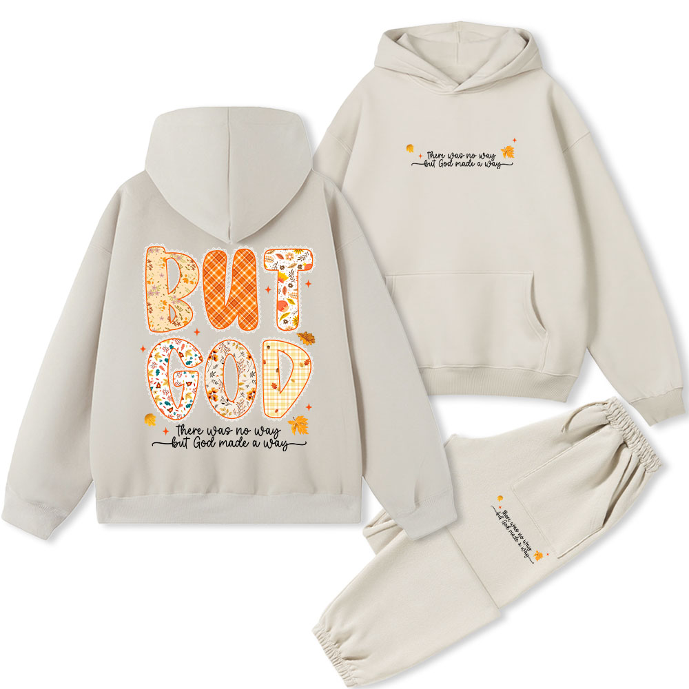 There Was No Way But God Made A Way Christian Fleece Hoodie Set