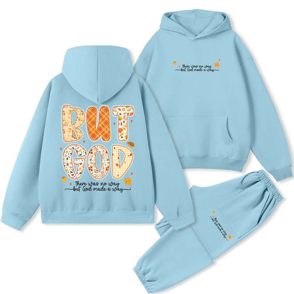 There Was No Way But God Made A Way Christian Fleece Hoodie Set