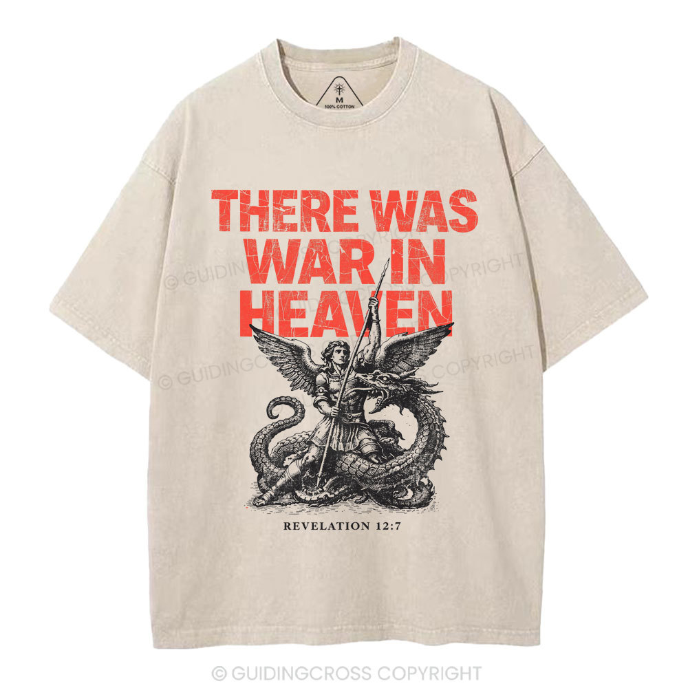 There Was War In Heaven Chrsitian Washed T-Shirt
