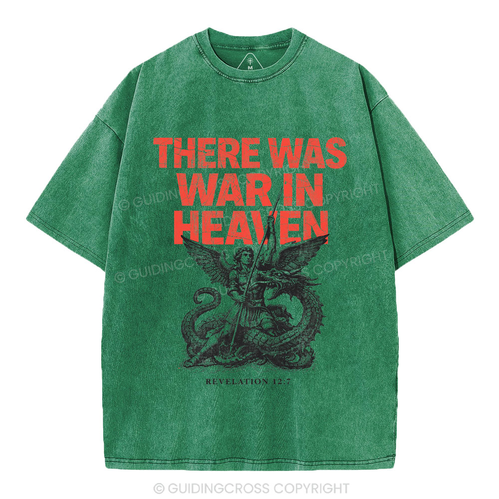 There Was War In Heaven Chrsitian Washed T-Shirt