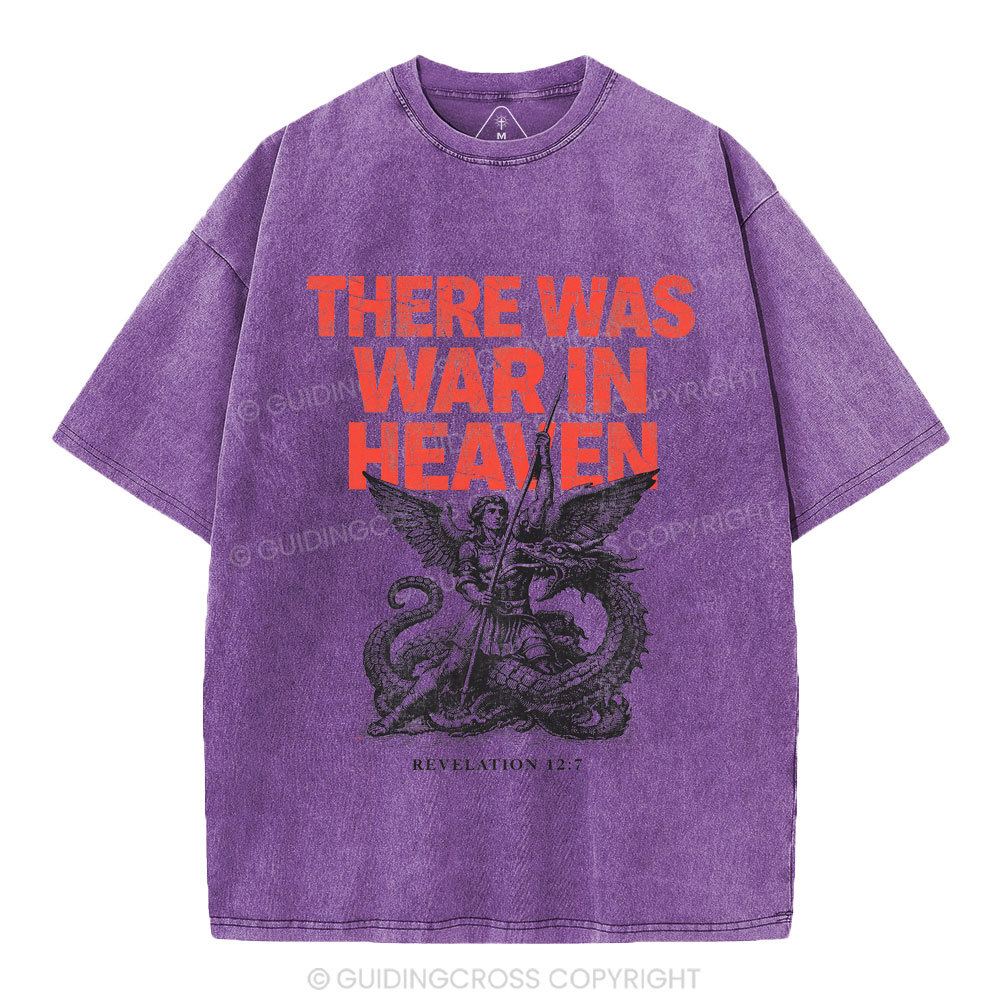 There Was War In Heaven Chrsitian Washed T-Shirt