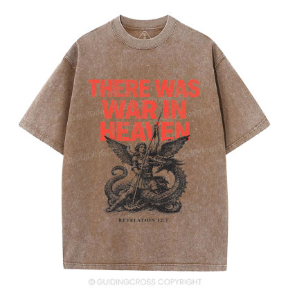 There Was War In Heaven Chrsitian Washed T-Shirt