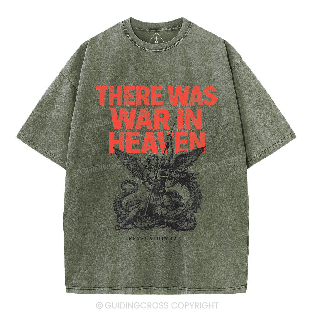 There Was War In Heaven Chrsitian Washed T-Shirt