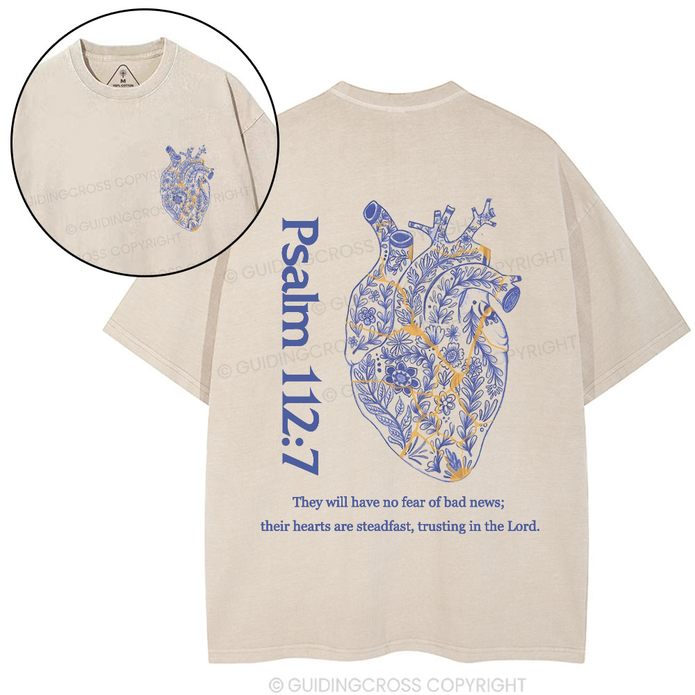 They Will Have No Fear Of Bad News Christian Washed T-Shrit 