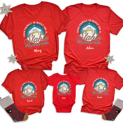 Personalized This Family Is Built On A Stable Christmas Family Matching Shirts