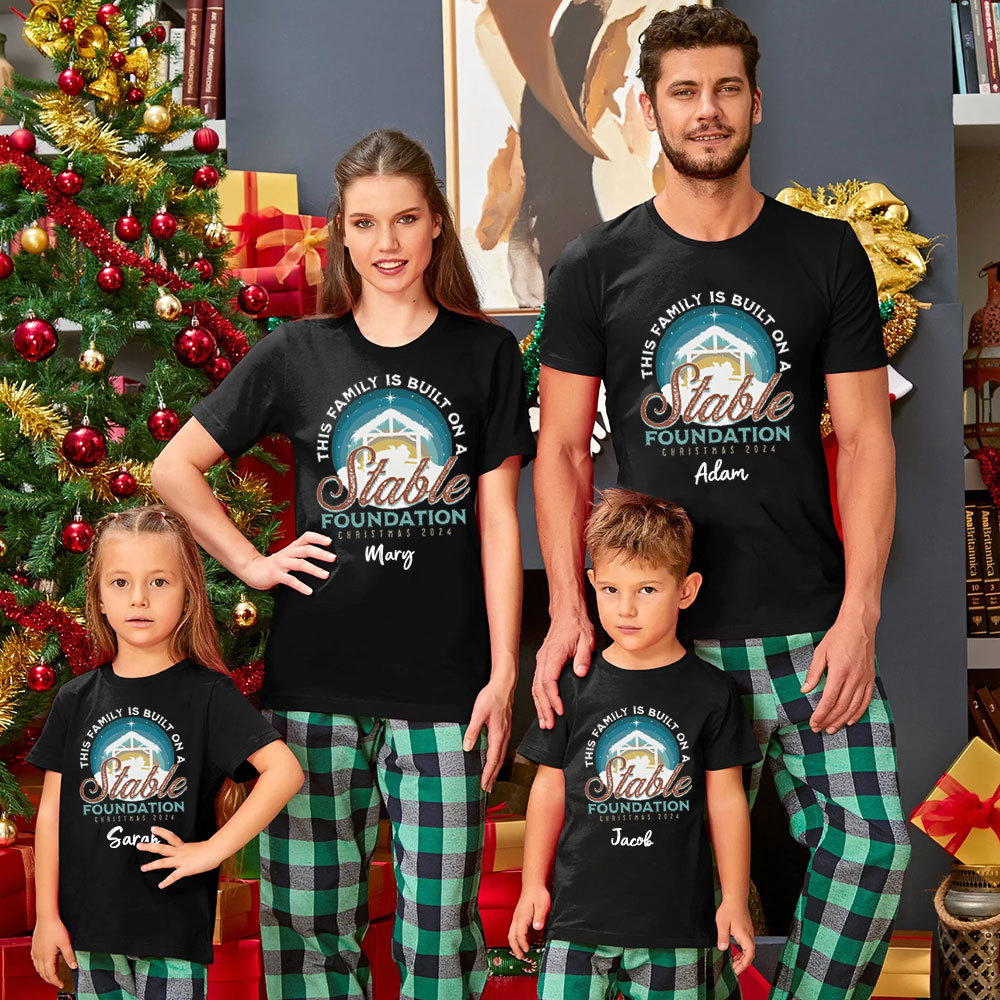 Personalized This Family Is Built On A Stable Christmas Family Matching Shirts