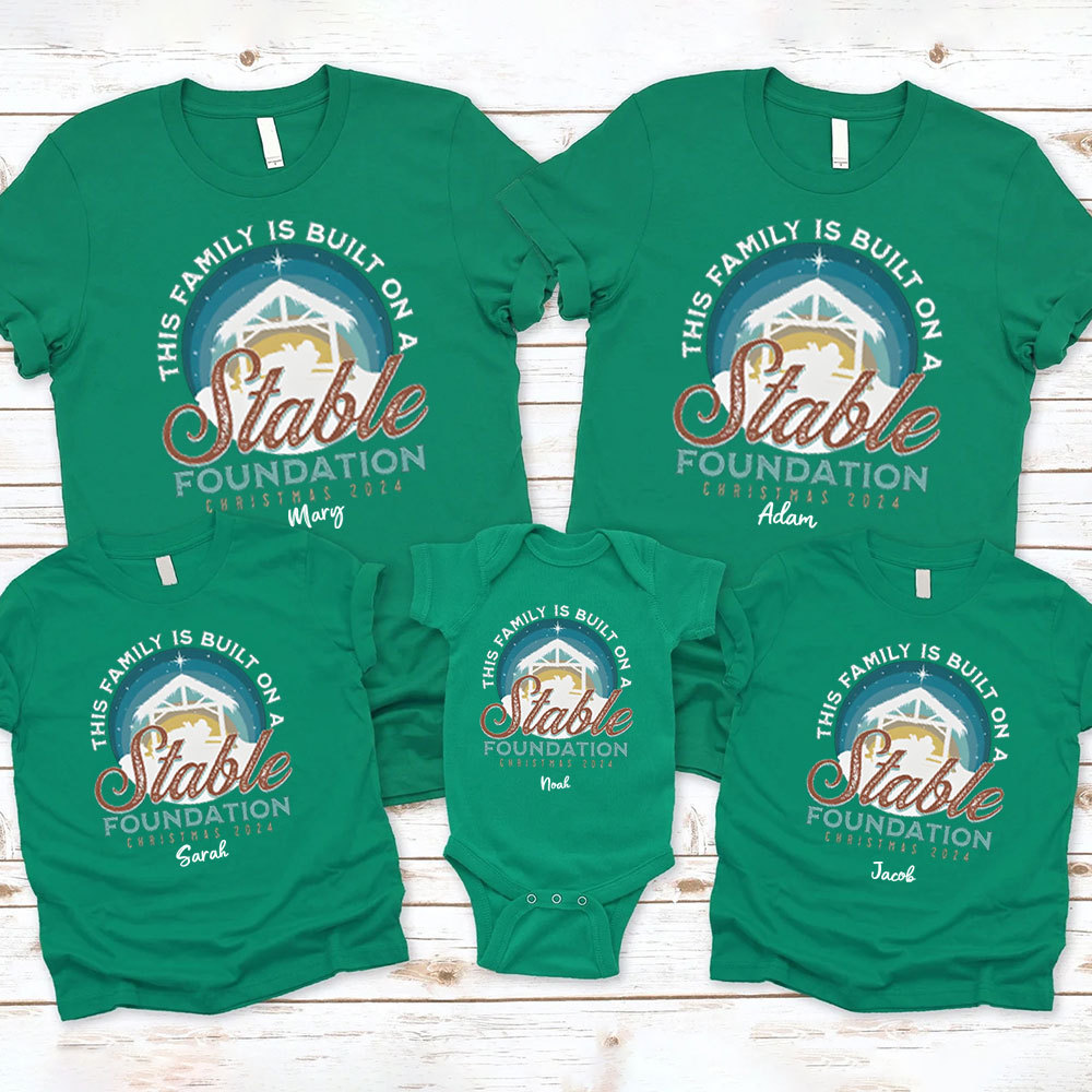 Personalized This Family Is Built On A Stable Christmas Family Matching Shirts