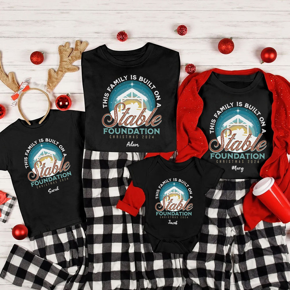 Personalized This Family Is Built On A Stable Christmas Family Matching Shirts