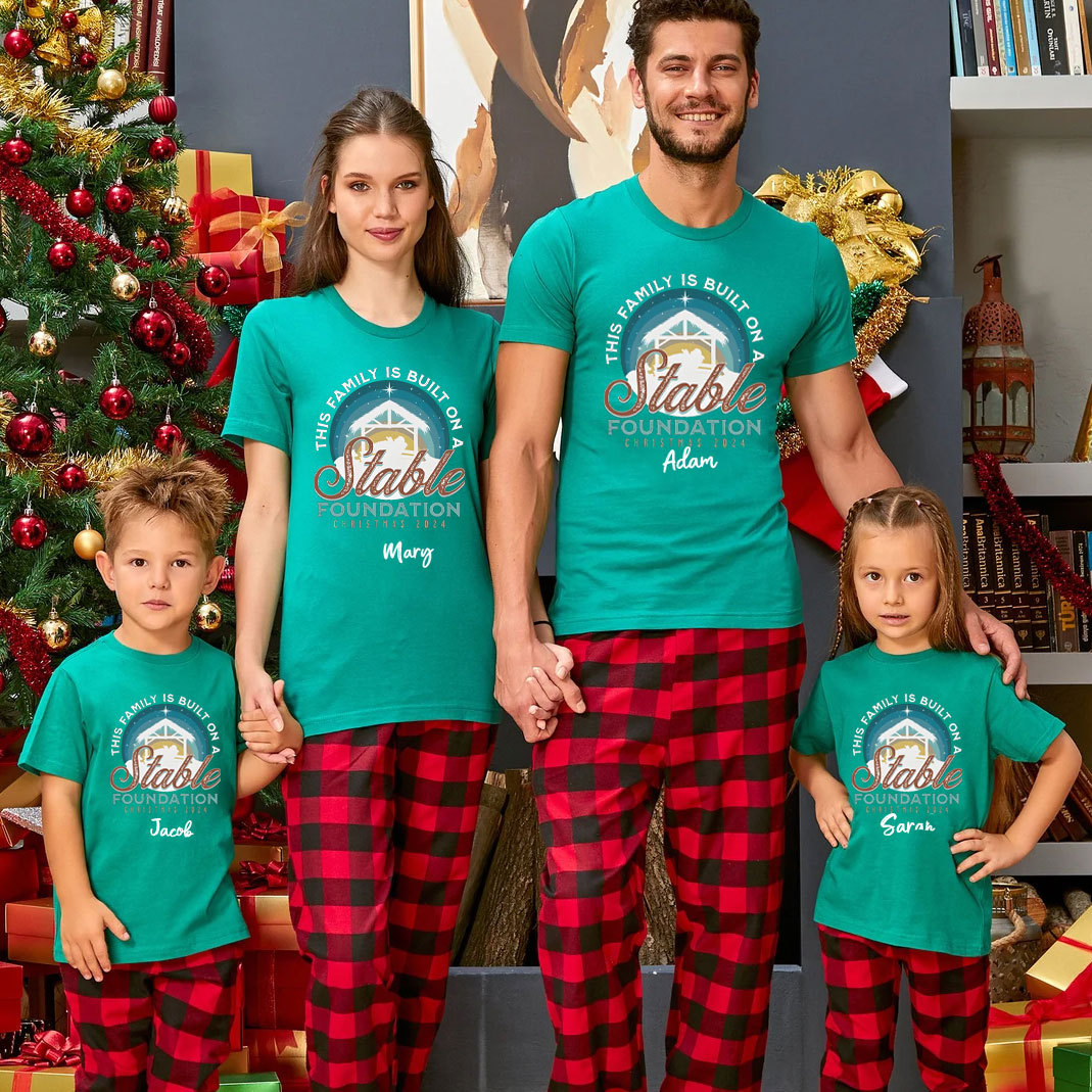 Personalized This Family Is Built On A Stable Christmas Family Matching Shirts