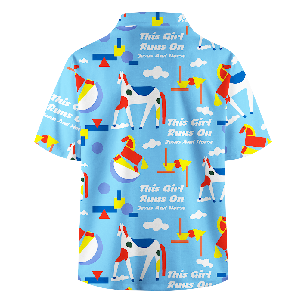 This Girl Runs On Jesus And Horse Christian Hawaiian Shirt