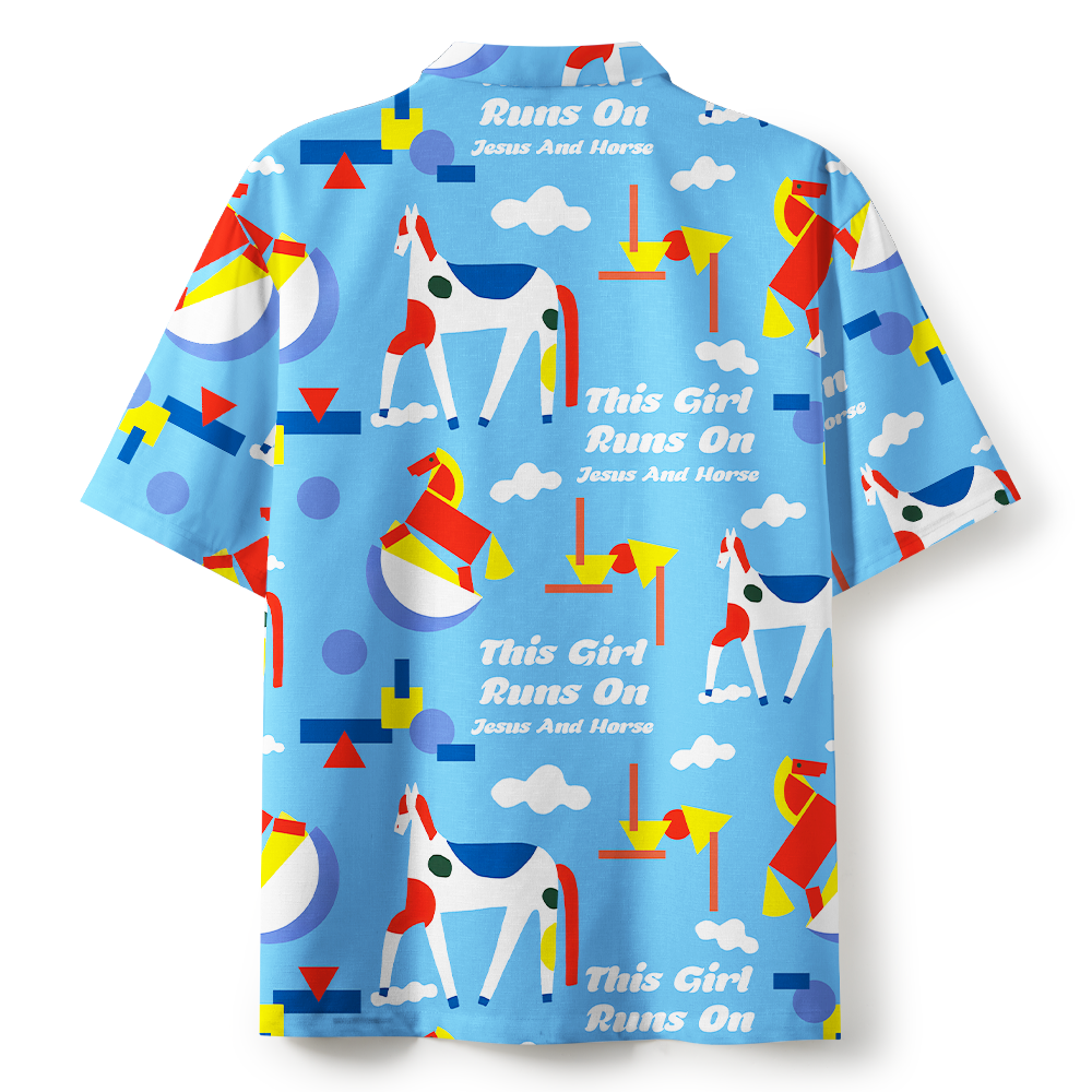 This Girl Runs On Jesus And Horse Christian Hawaiian Shirt