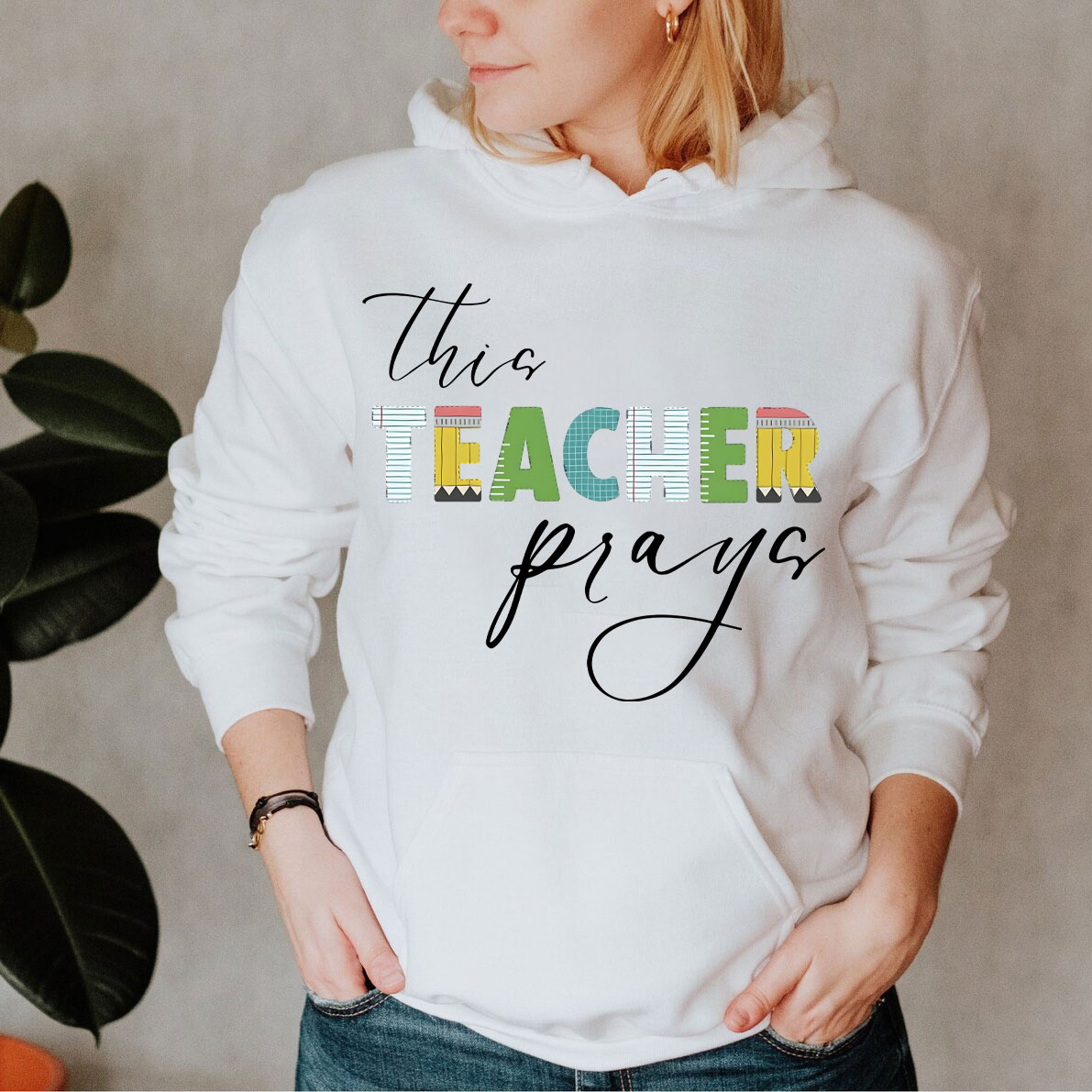  This Teacher Prays Christian Hoodie