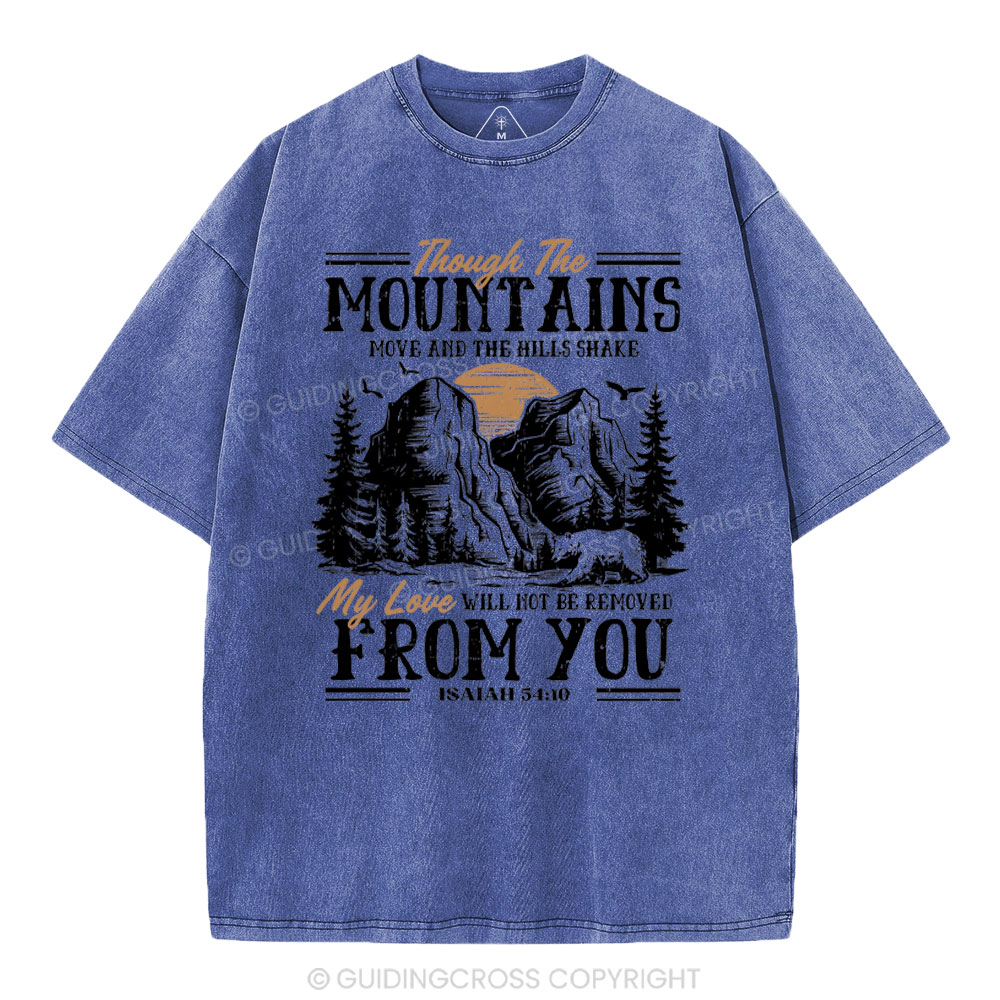 Though The Mountains Christian Washed T-Shirt