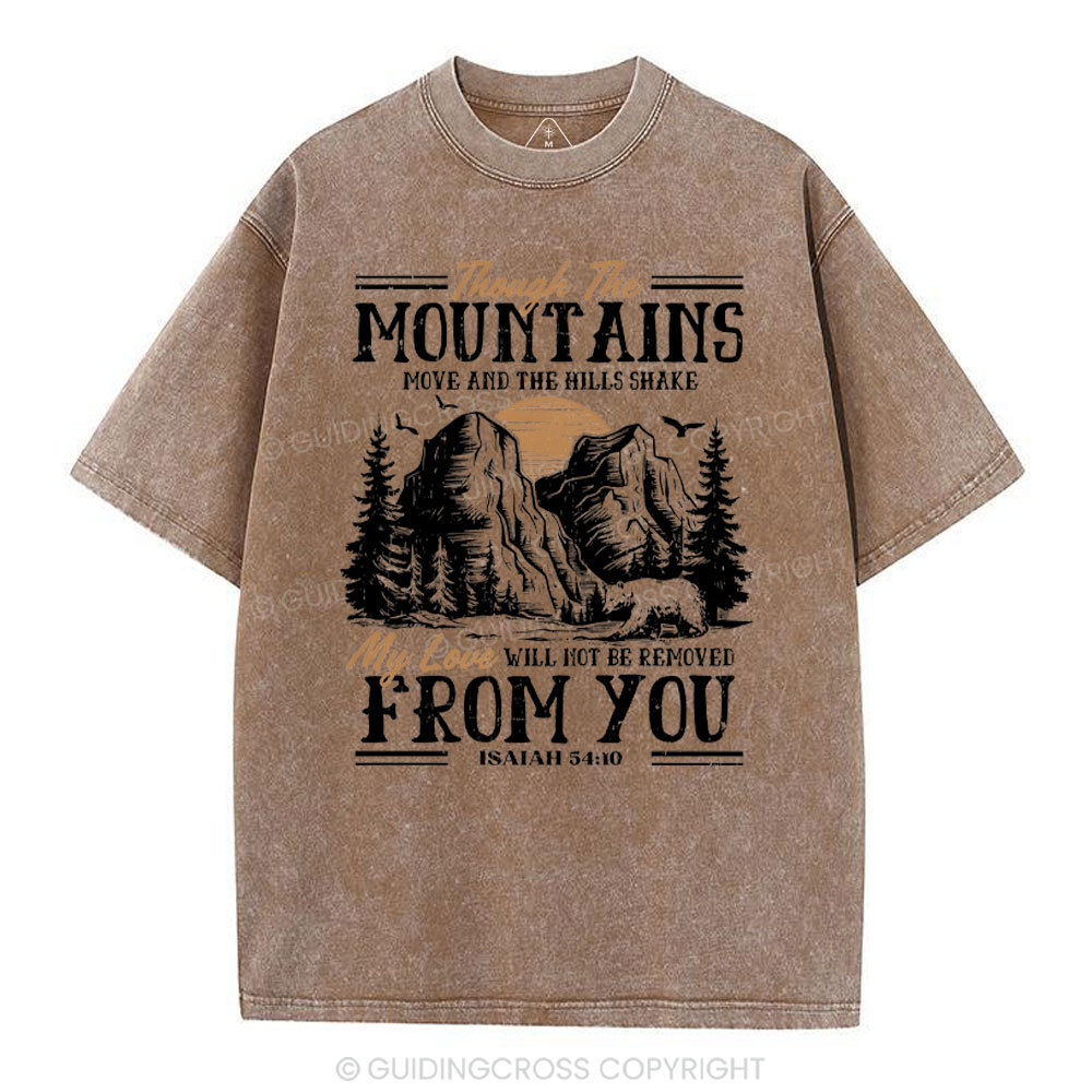 Though The Mountains Christian Washed T-Shirt