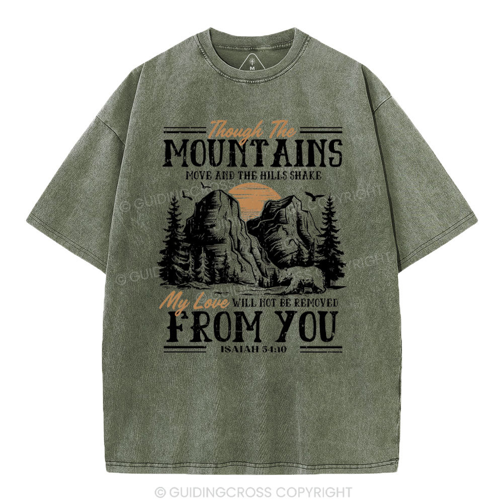 Though The Mountains Christian Washed T-Shirt
