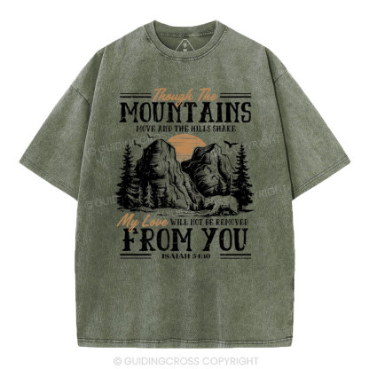 Though The Mountains Christian Washed T-Shirt