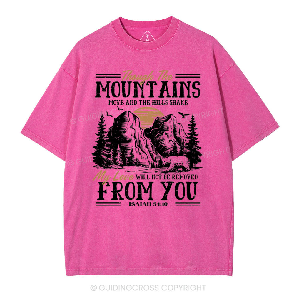 Though The Mountains Christian Washed T-Shirt