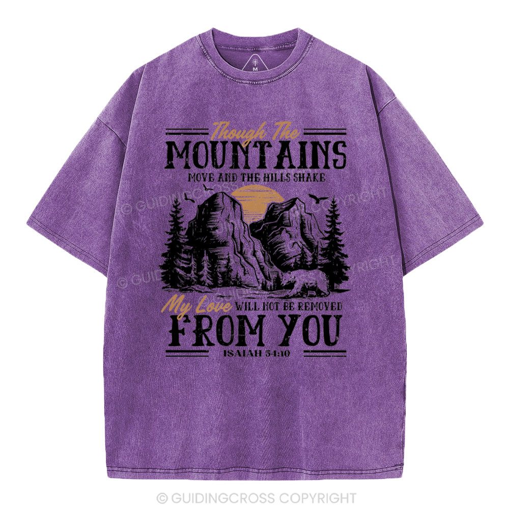 Though The Mountains Christian Washed T-Shirt