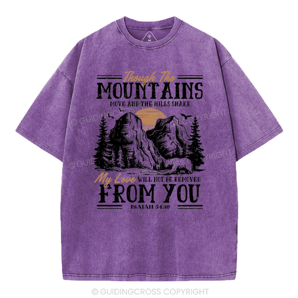 Though The Mountains Christian Washed T-Shirt