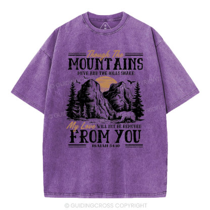 Though The Mountains Christian Washed T-Shirt