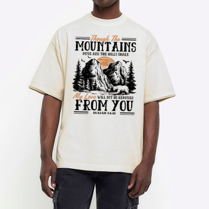Though The Mountains Christian Washed T-Shirt