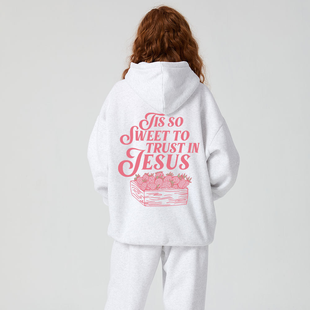 Tis So Sweet To Trust In Jesus Christian Premium Matching Fleece Hoodie Set