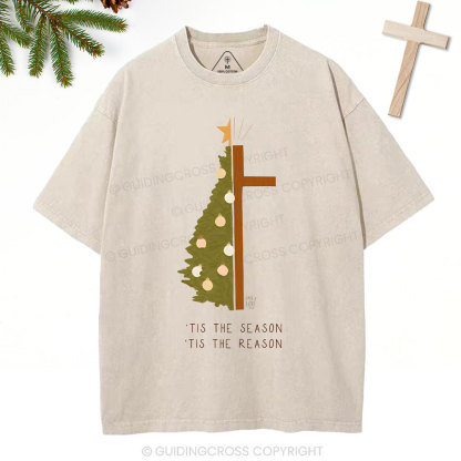 Tis The Season Tis The Reason Christian Washed T-Shirt