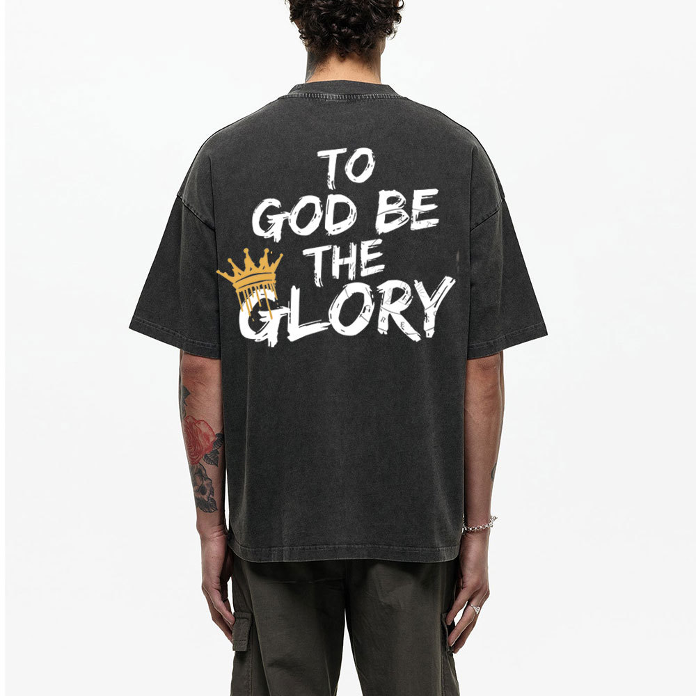 To God Be The Glory Christian Washed T-Shirt