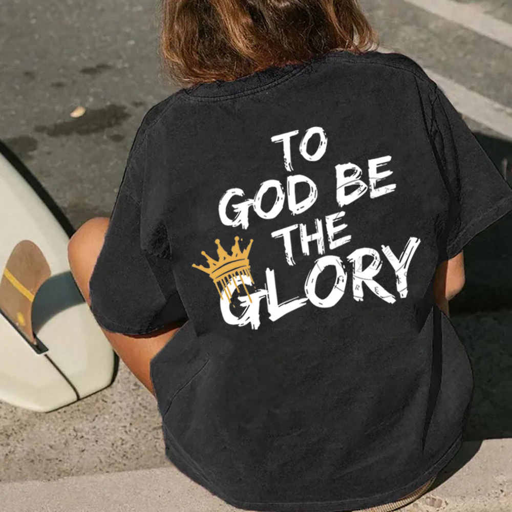 To God Be The Glory Christian Washed T-Shirt