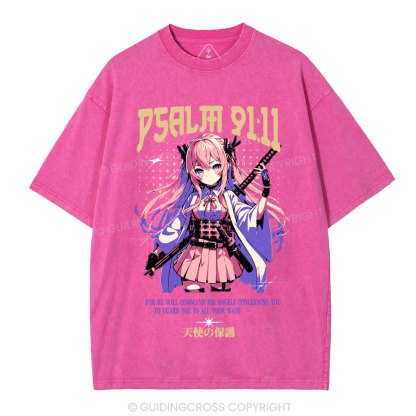 To Guard You In All Your Ways Christian Washed T-Shirt
