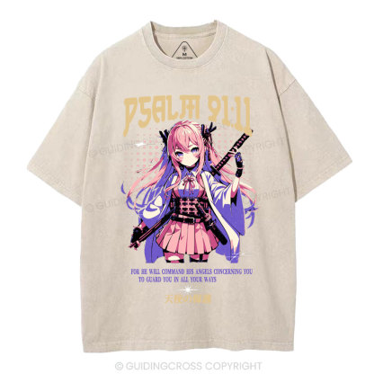 To Guard You In All Your Ways Christian Washed T-Shirt