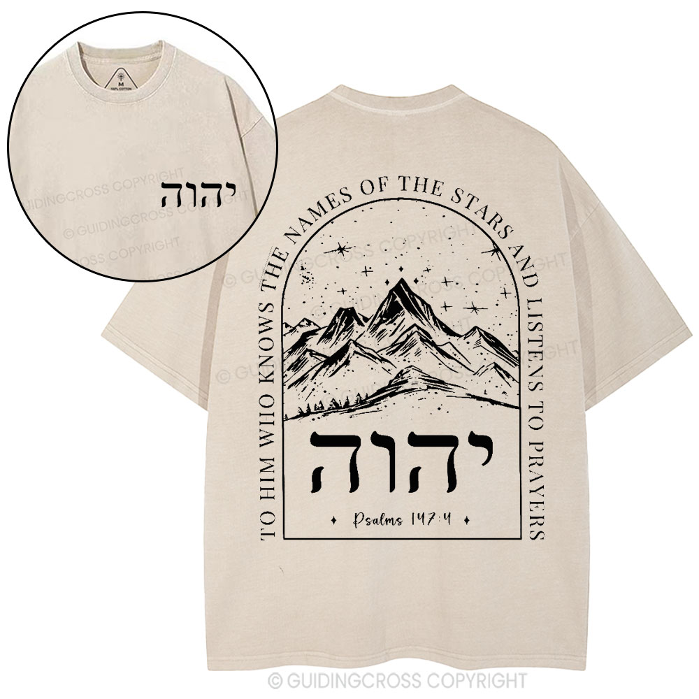 To Him Who Knows The Names Of The Stars Christian Washed T-Shirt