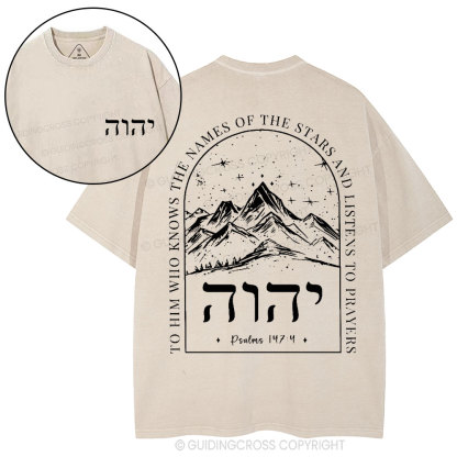 To Him Who Knows The Names Of The Stars Christian Washed T-Shirt