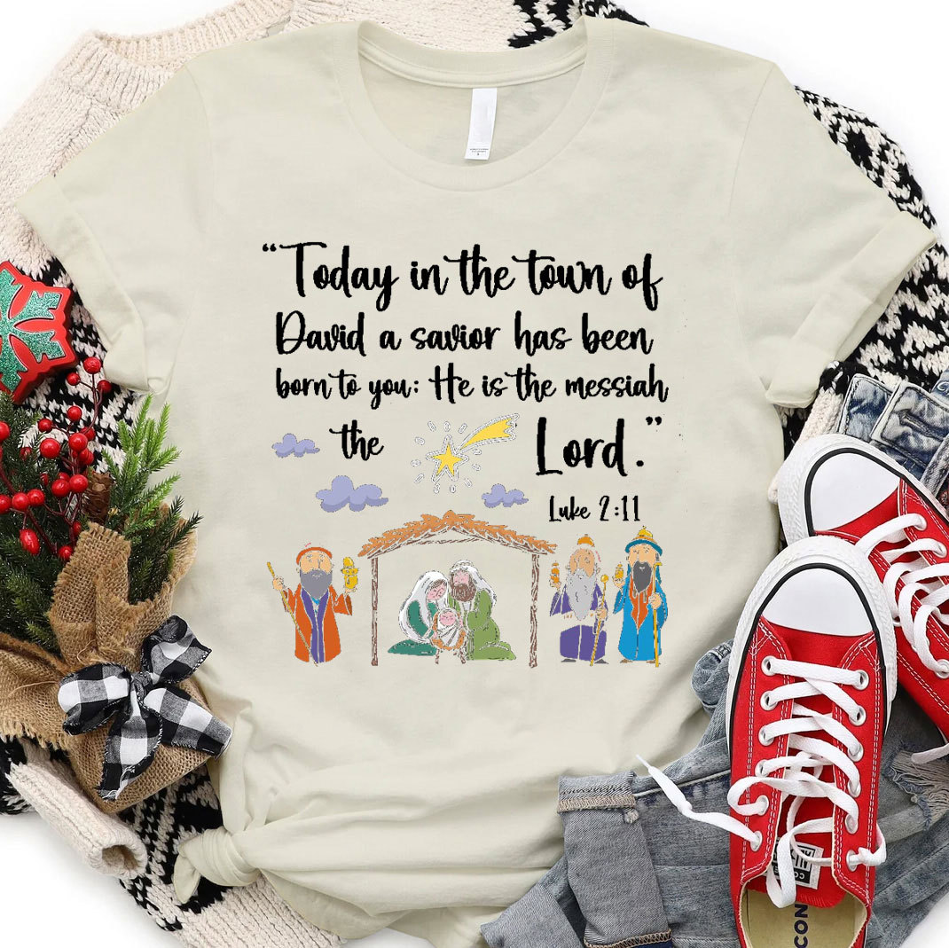 Today In The Town Of David Christian Christmas T-Shirt 