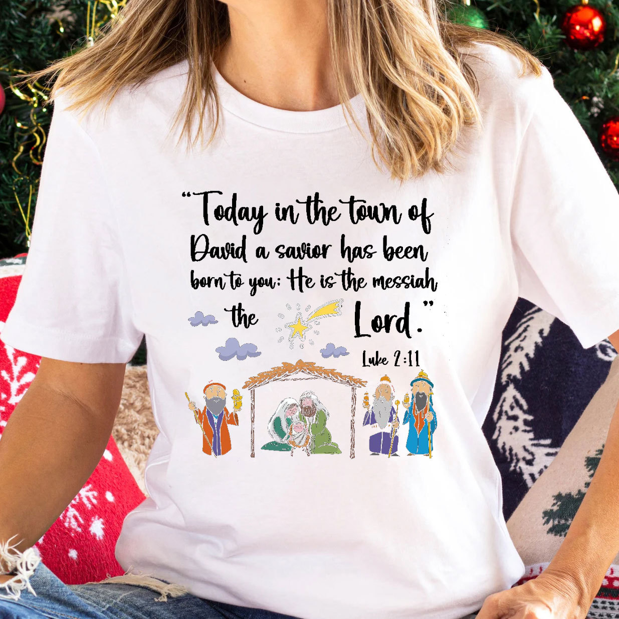 Today In The Town Of David Christian Christmas T-Shirt 