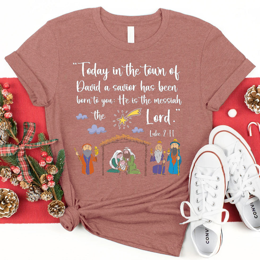 Today In The Town Of David Christian Christmas T-Shirt 