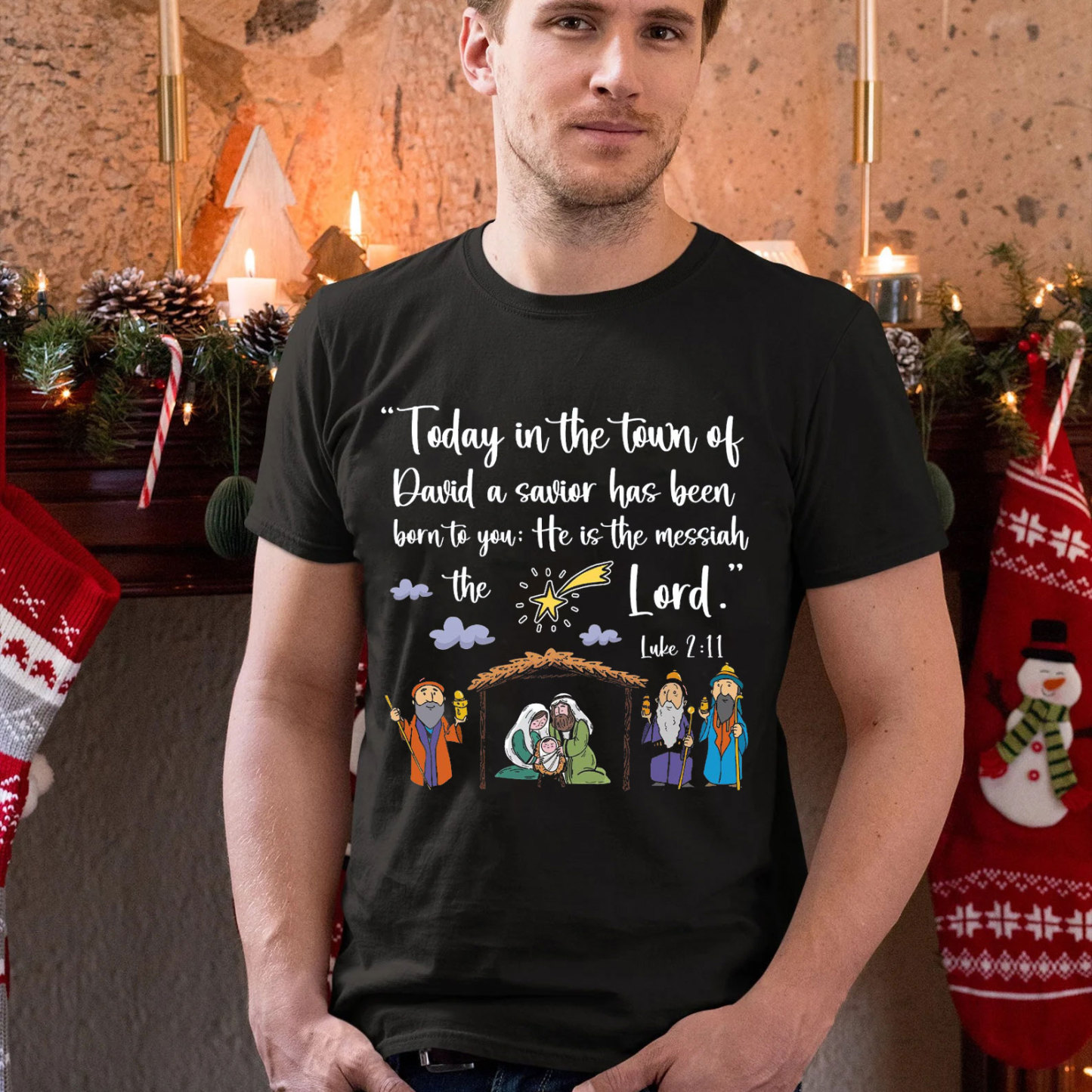 Today In The Town Of David Christian Christmas T-Shirt 
