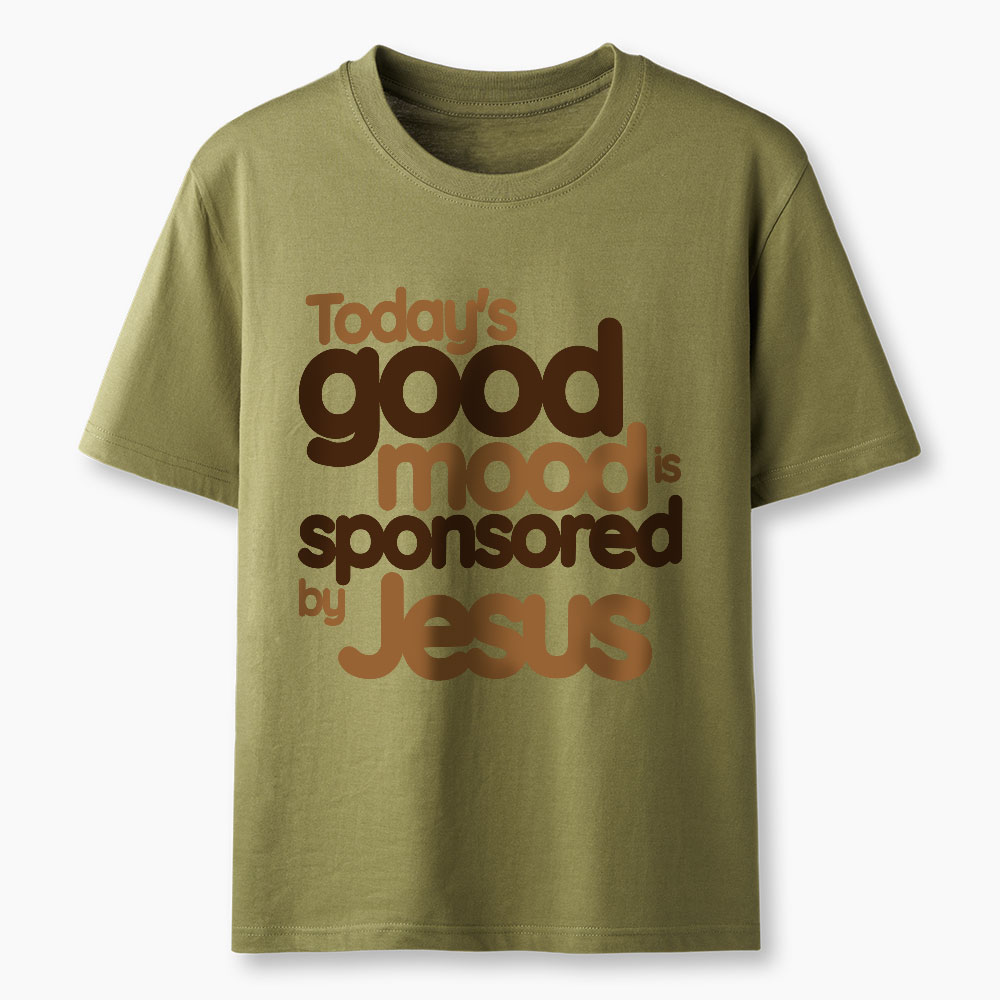 Today's Good Mood Sponsored By Jesus Christian Washed T-Shirt