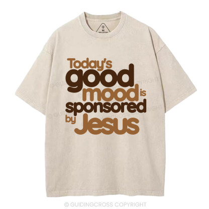 Today's Good Mood's Is Sponsored By Jesus Christian Washed T-Shirt