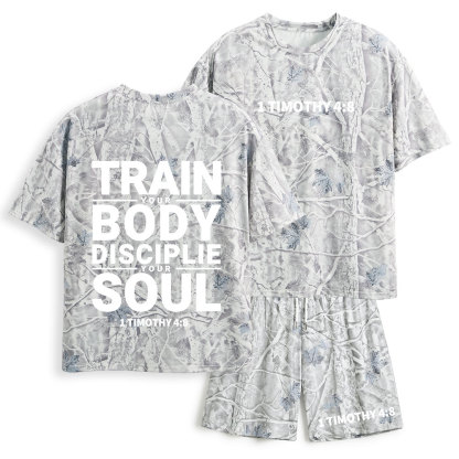 Train Your Body Discipline Your Soul Christian Camo T-Shirt & Shorts