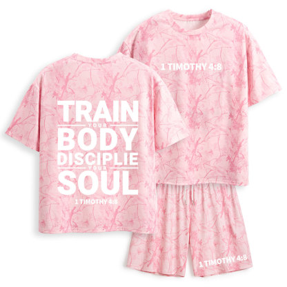 Train Your Body Discipline Your Soul Christian Camo T-Shirt & Shorts