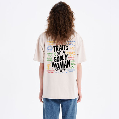 Traits Of A Glory Women Christian Washed T-Shirt