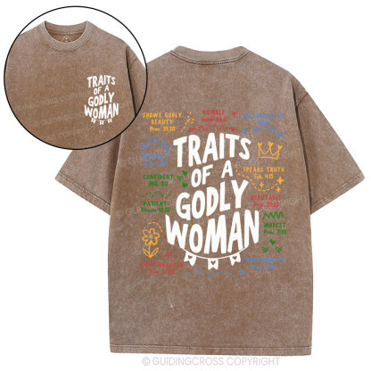 Traits Of A Glory Women Christian Washed T-Shirt