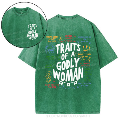 Traits Of A Glory Women Christian Washed T-Shirt