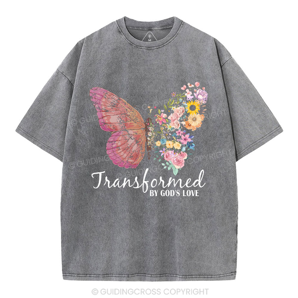 Transformed By God's Love Christian Washed T-Shirt